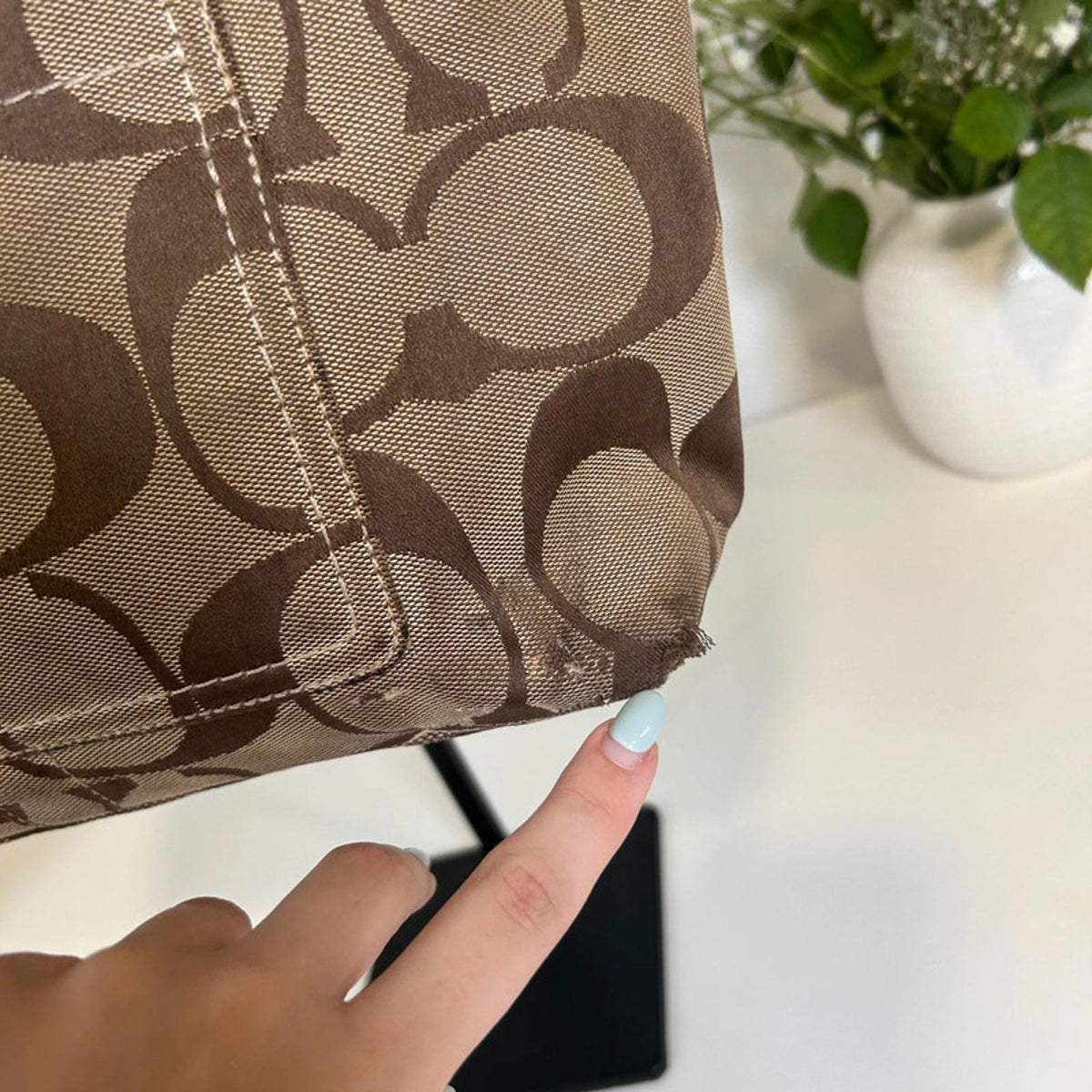 Coach Brown Canvas Signature Shoulder Bag