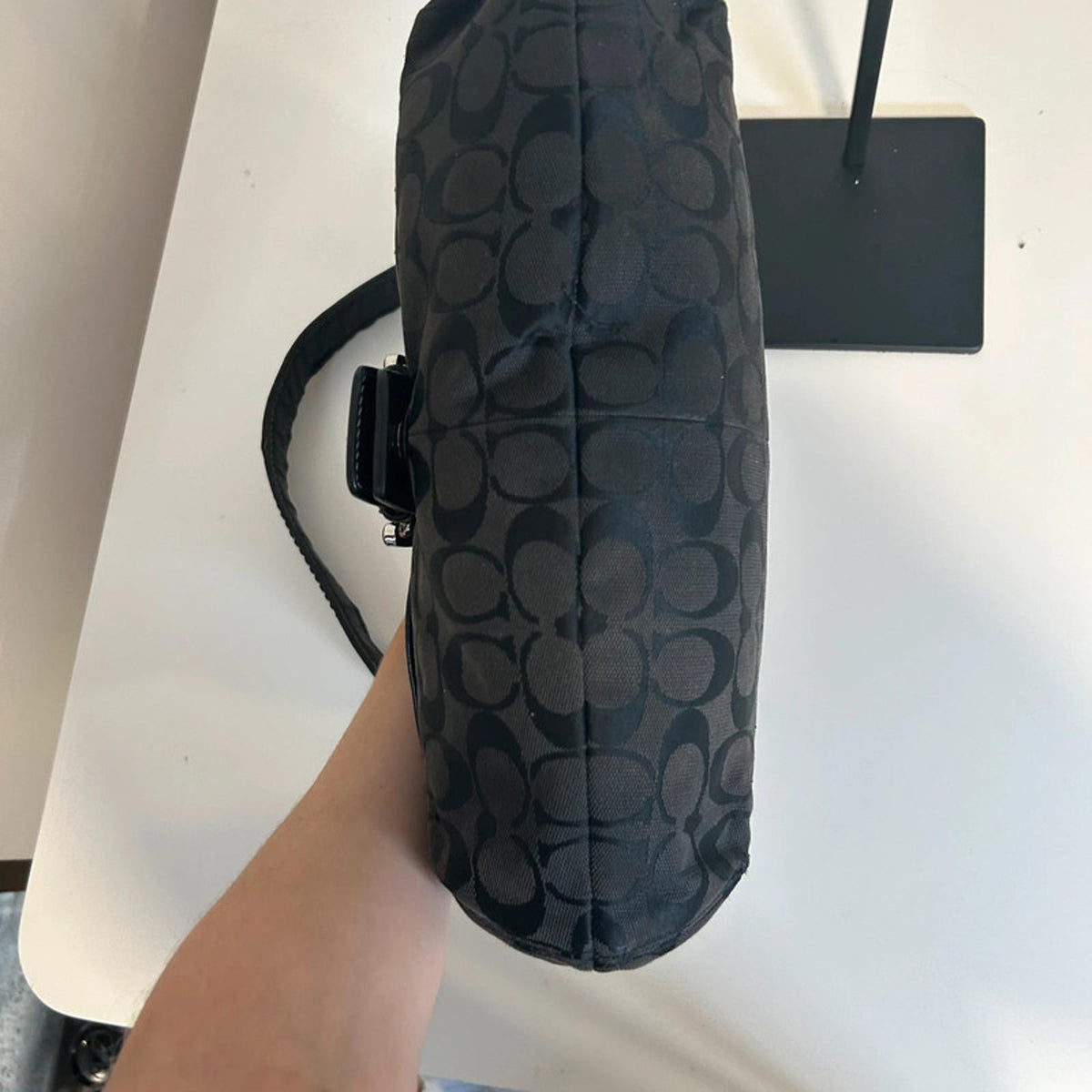 Coach Soho Sufflette Signature Black Buckle Bag L1161-F17093