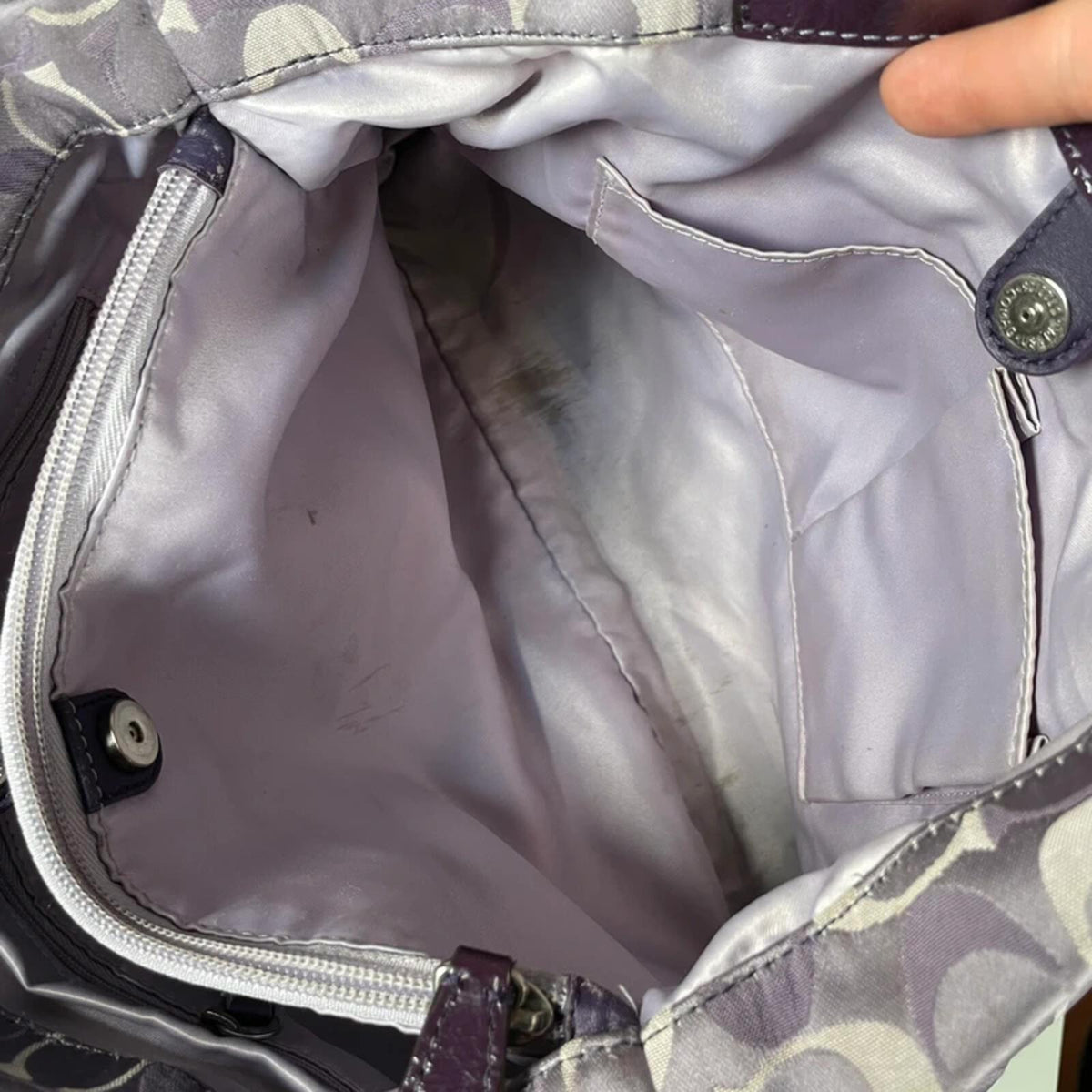 Coach Ashley Large Purple Lilac Signature Monogram Shoulder Bag L1175-F18450