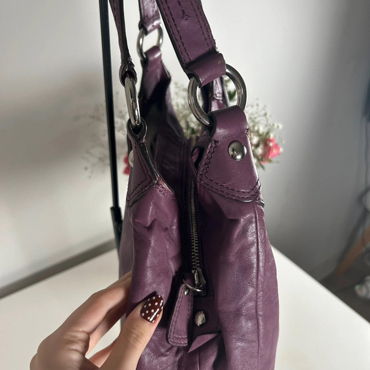 Coach Purple Leather Soho Hobo Shoulder Bag d1126-f16219