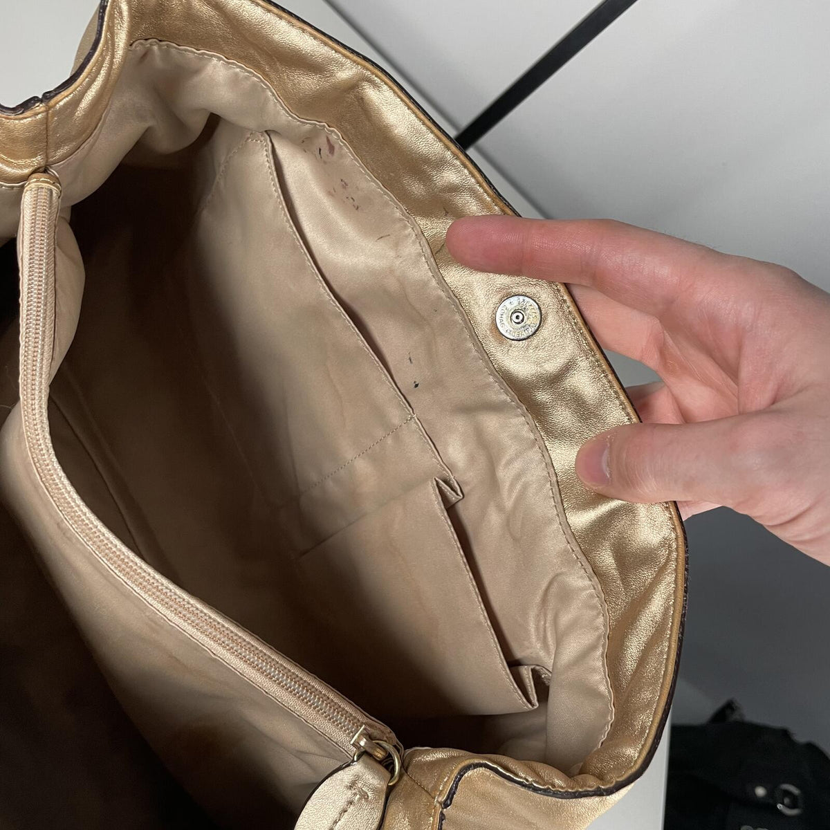 Coach Penelope Signature Monogram Shoulder Bag Gold Detail Handbag G1060-F15533
