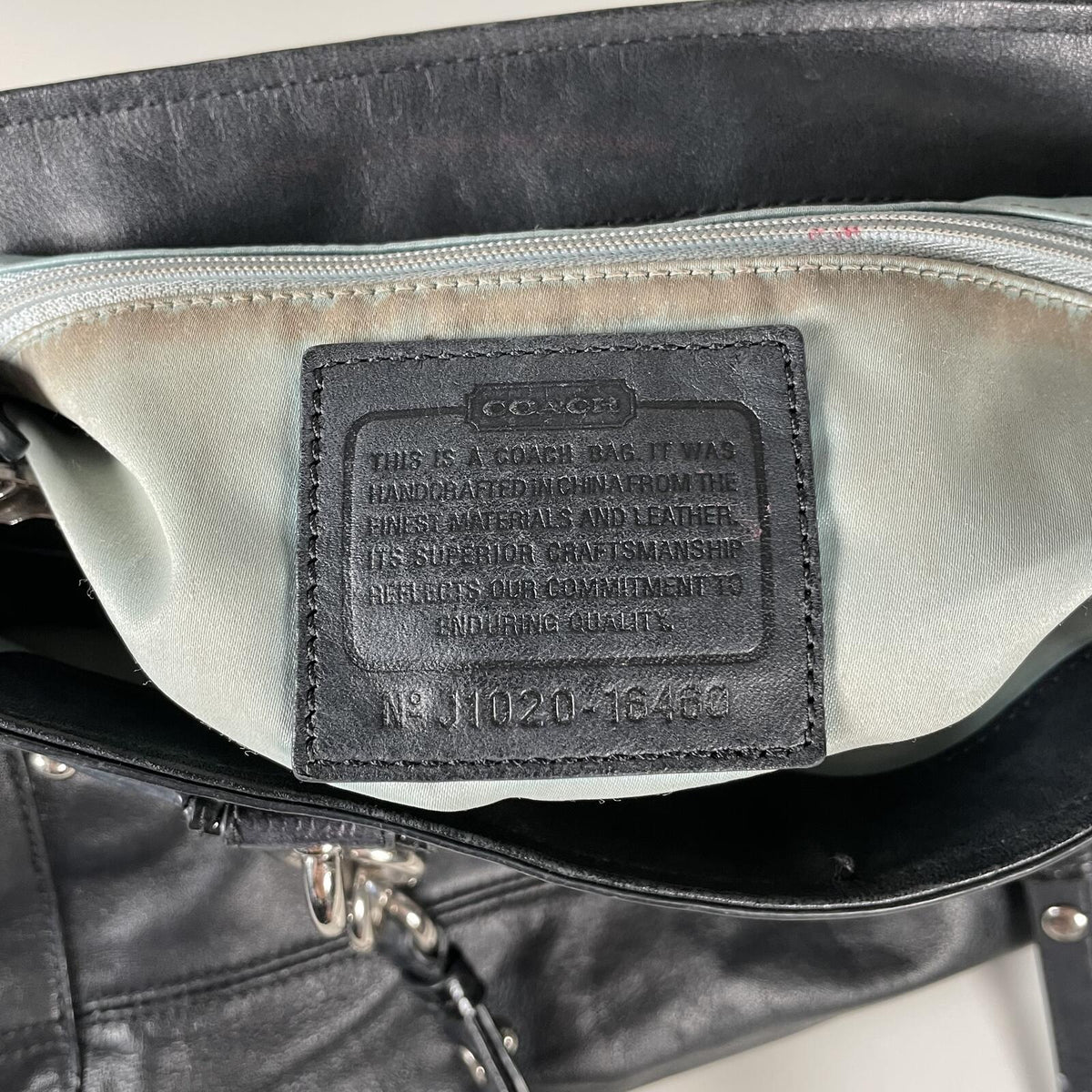 Coach Black Leather Carryall Shoulder Bag J1020-16460