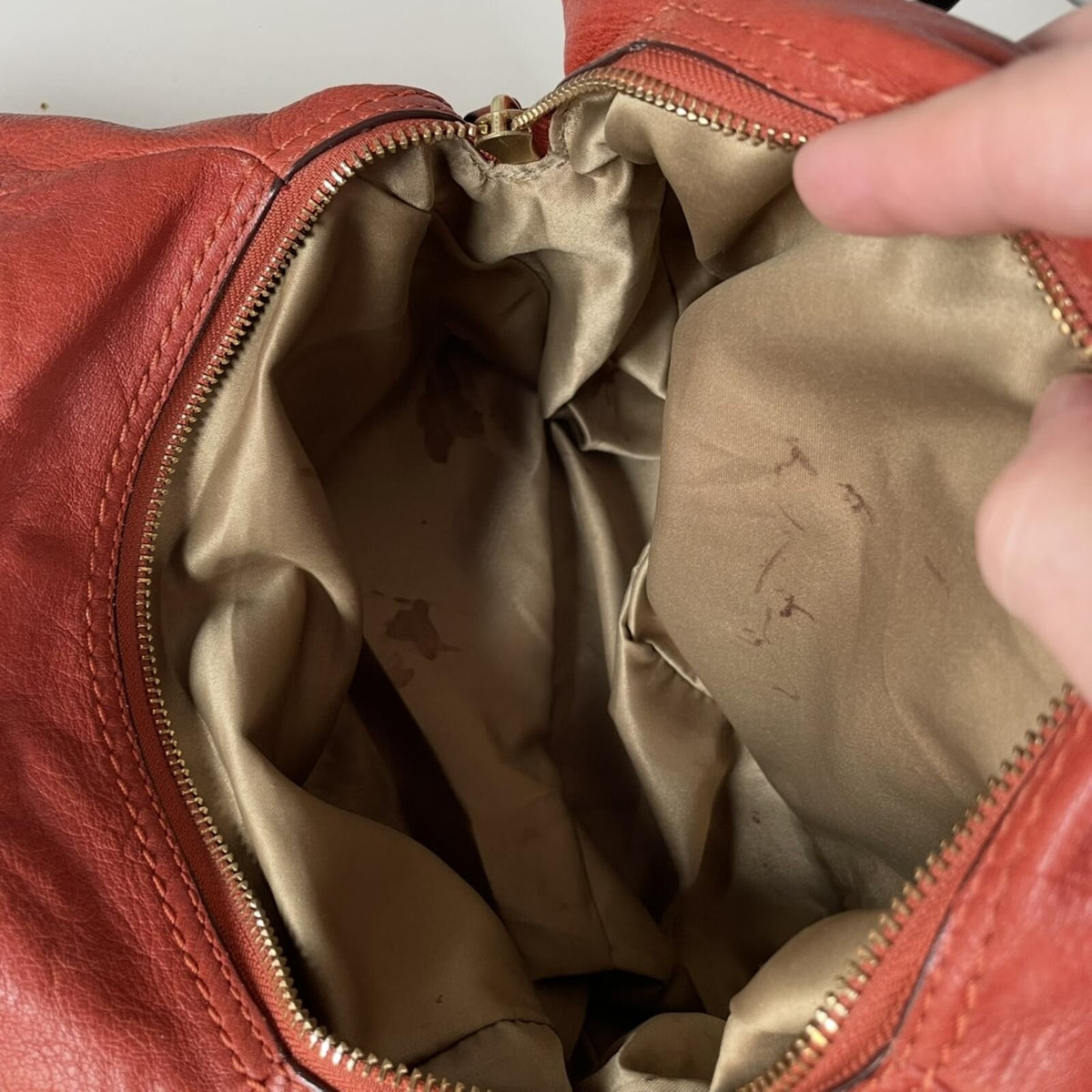 Coach Madison Maggie Red Orange Leather Hobo Bag F1168-16503