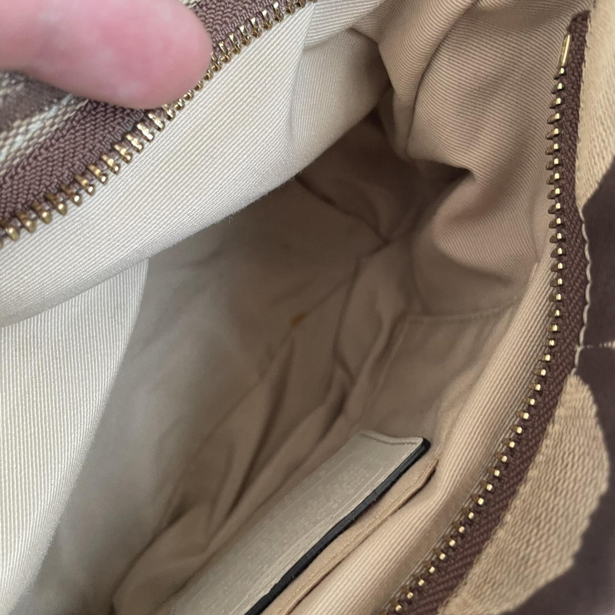 Coach Beige Signature Monogram Mini Carly Shoulder Bag M0726-40347