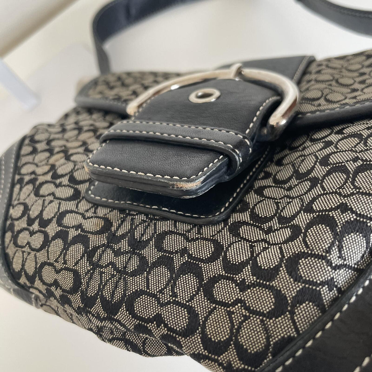 Coach Black Signature Monogram Soho Shoulder Bag E06W-6818