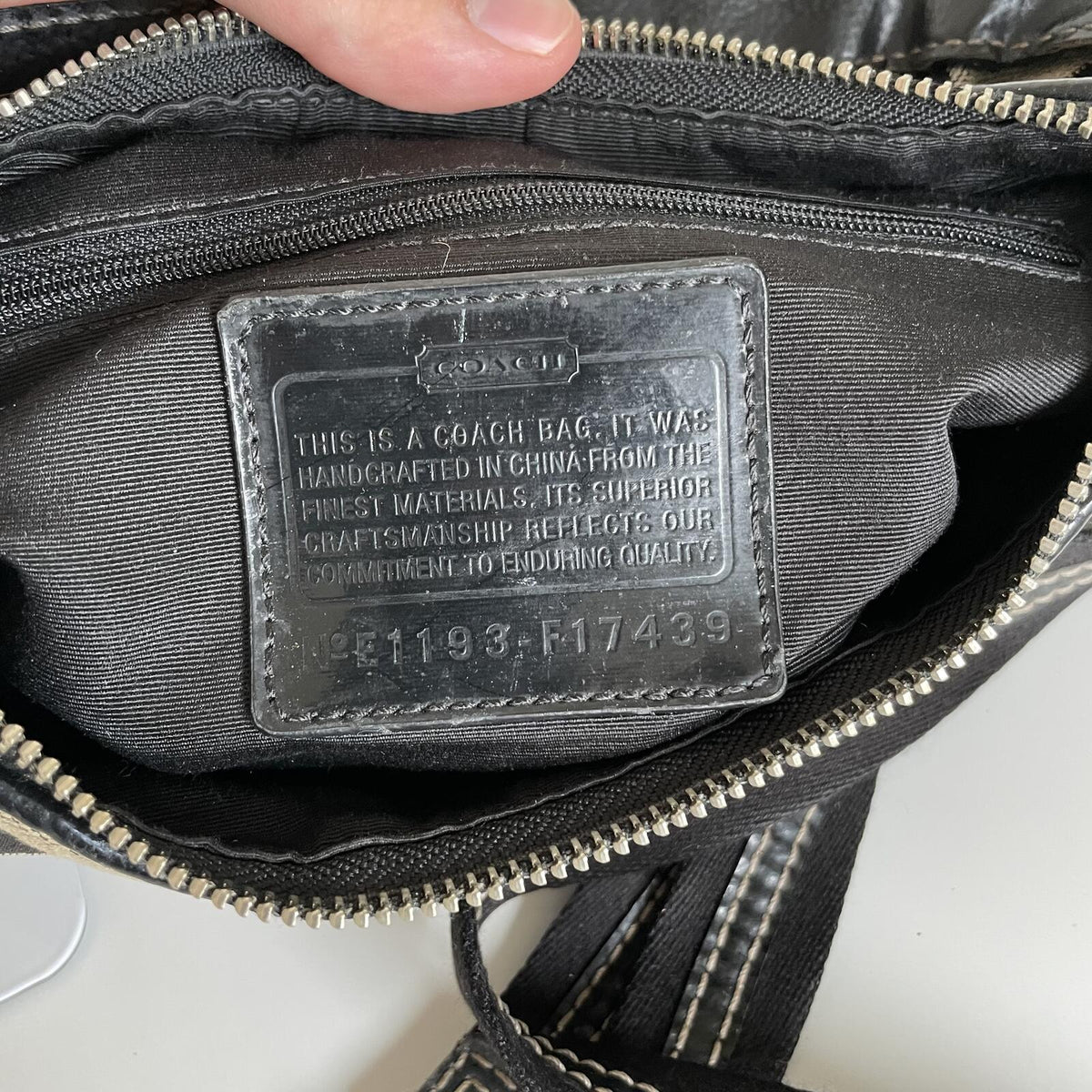 Coach Black Signature Monogram Mini Shoulder Bag E1193-F17439