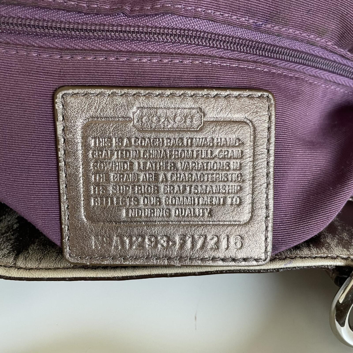 Coach Slouch Hobo Silver Leather Shoulder Bag A1293-F17216