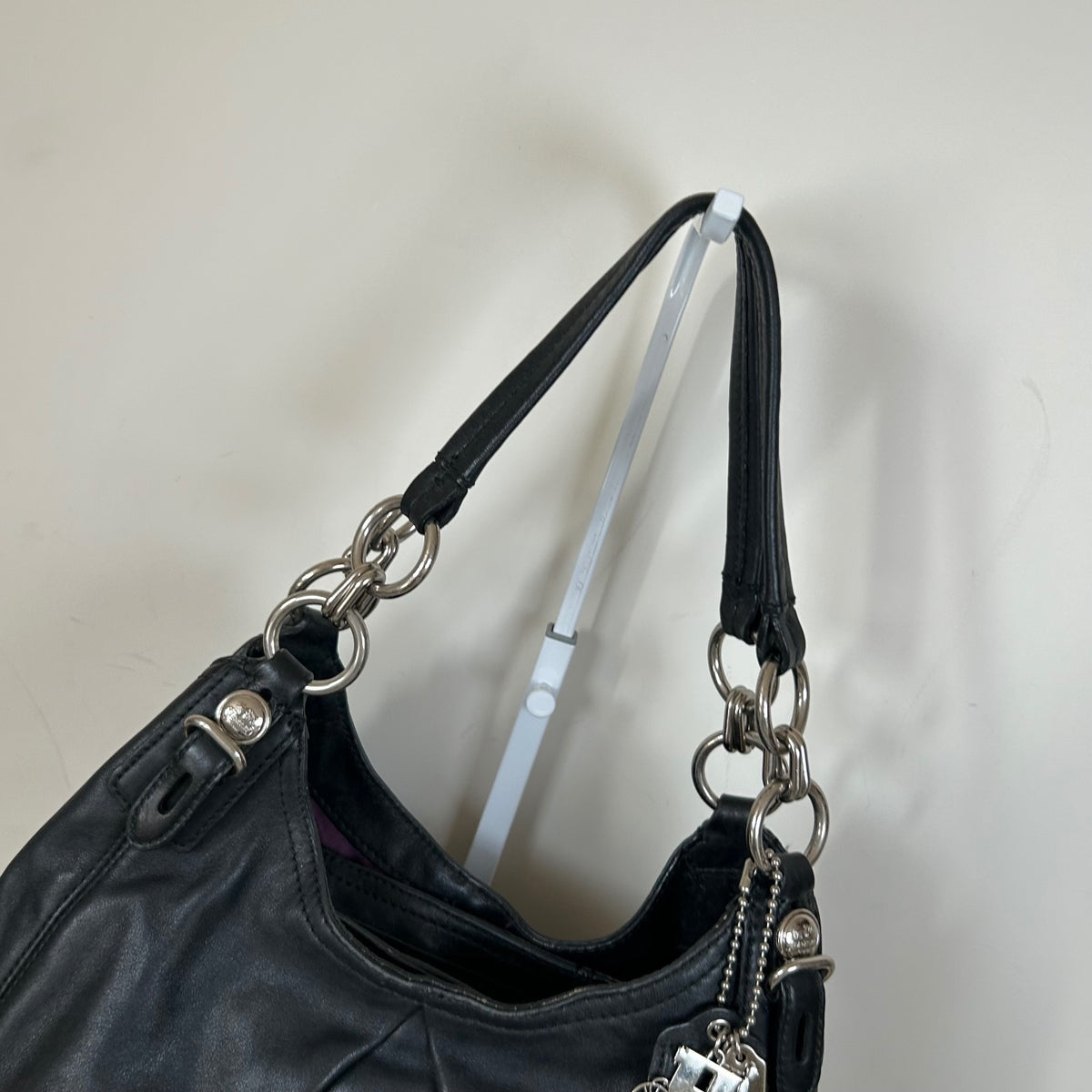 Coach Maggie Black Leather 3 Compartment Shoulder Bag J01073-15742