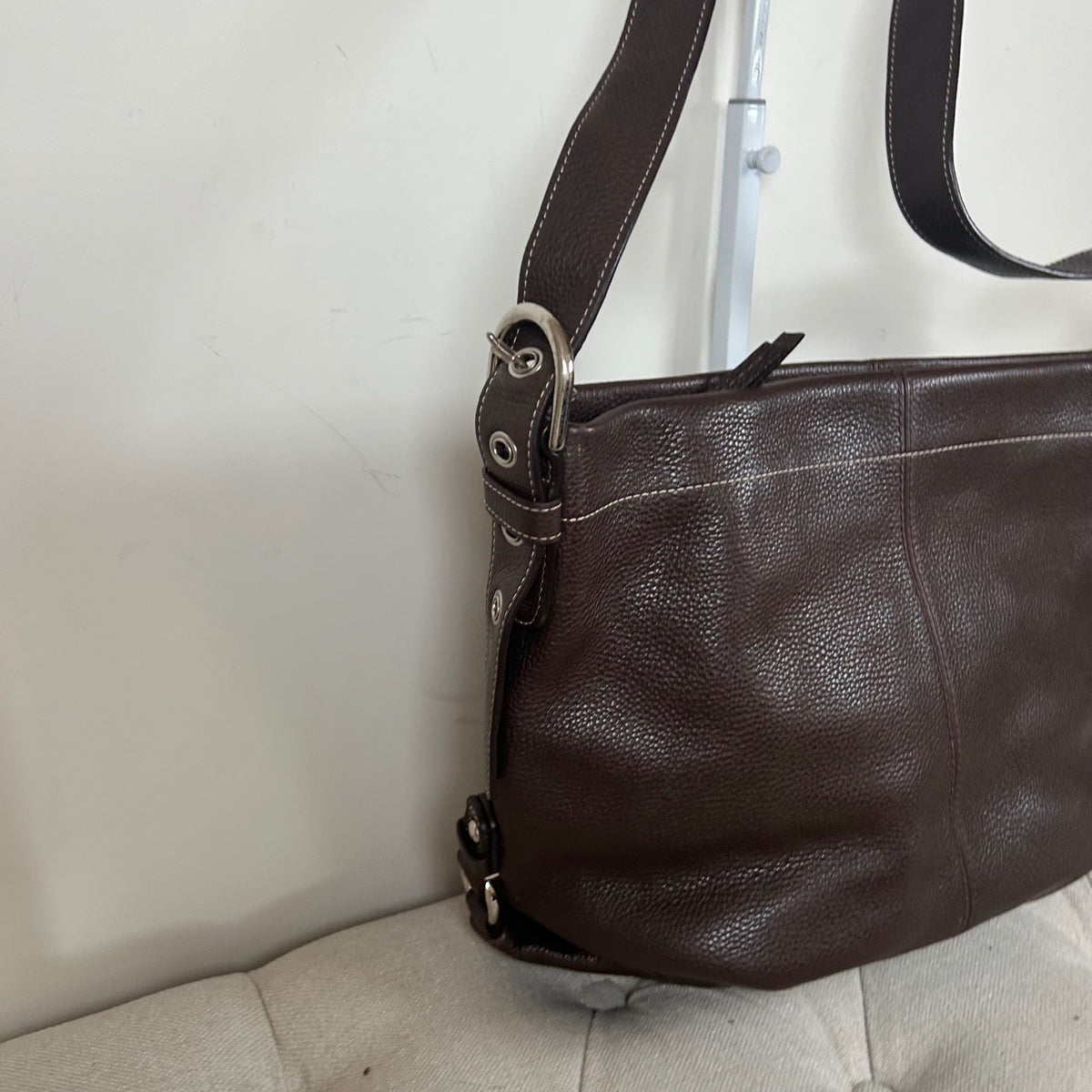 Coach Brown Pebbled Leather Convertible Shoulder Bag L1357-F15064