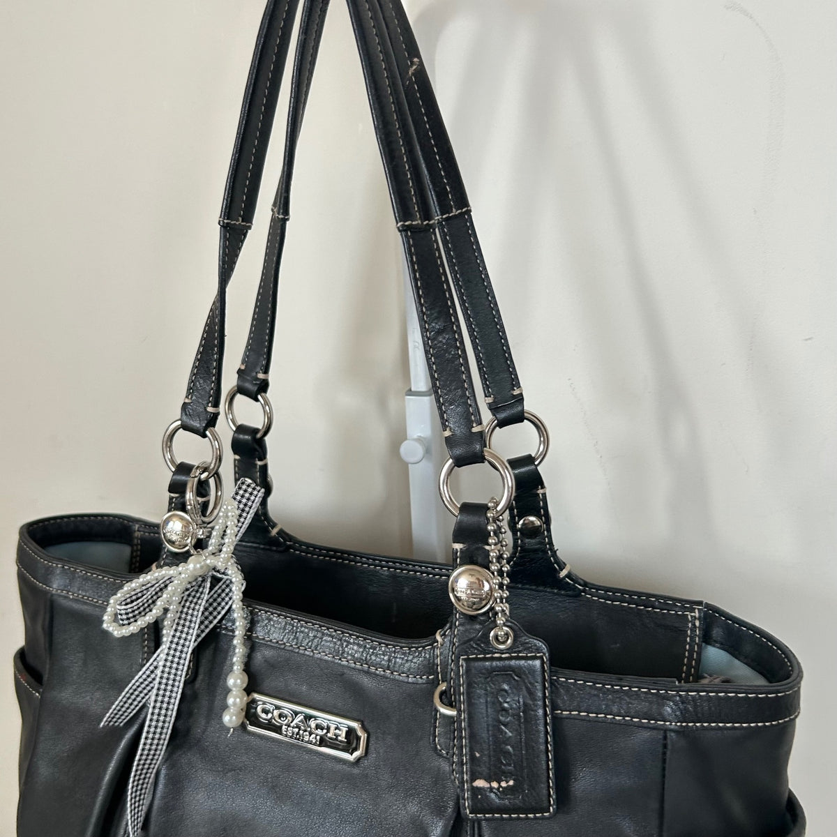 Coach Black Leather East-West Shoulder Bag J1082-F16565