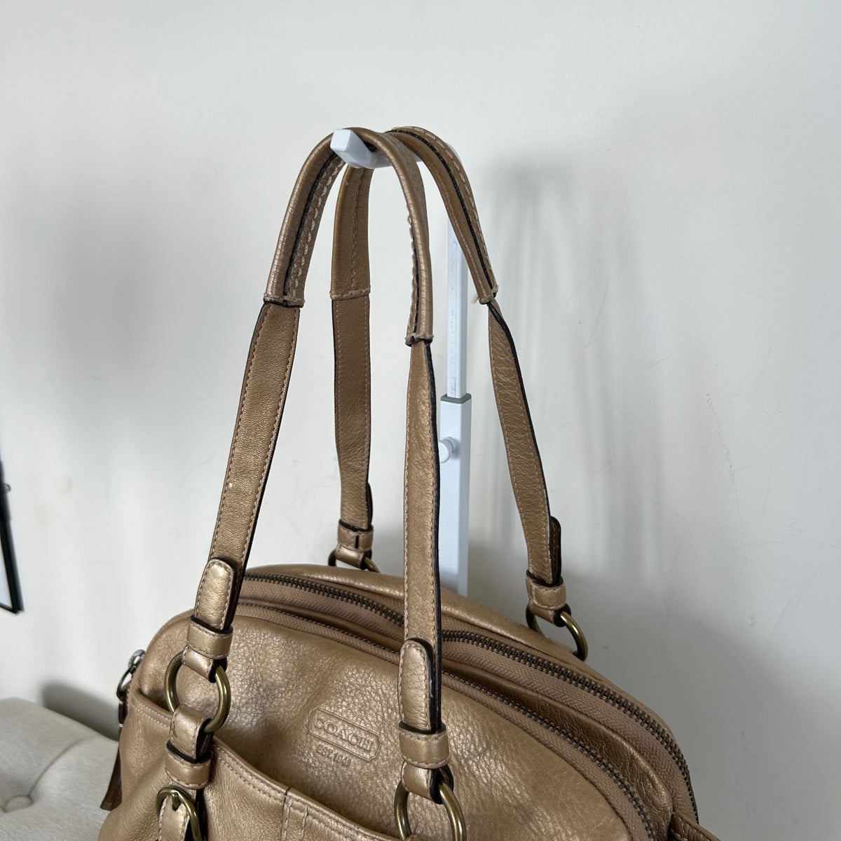 RARE Coach Bonnie Gold Metallic Leather Satchel Shoulder Bag H0869-12670