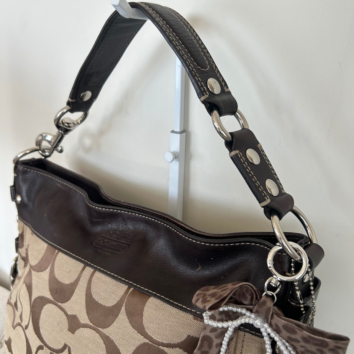 Coach Brown Monogram Large Zoe Shoulder Bag K0932-F12674