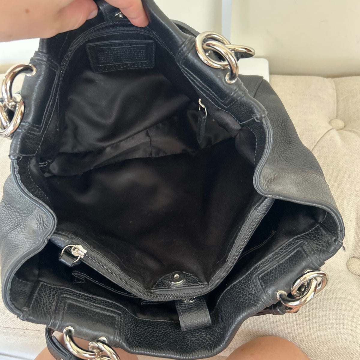 Coach Penelope Black Pebbled Leather Shoulder Bag F1172-F16531