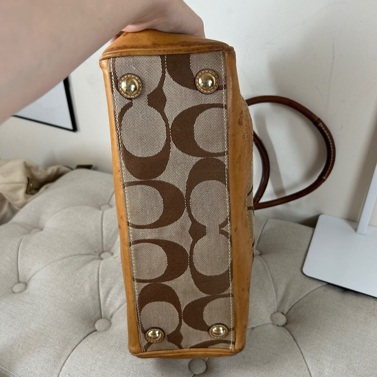 Coach Madeline Brown Monogram Shoulder Bag E0826-12463