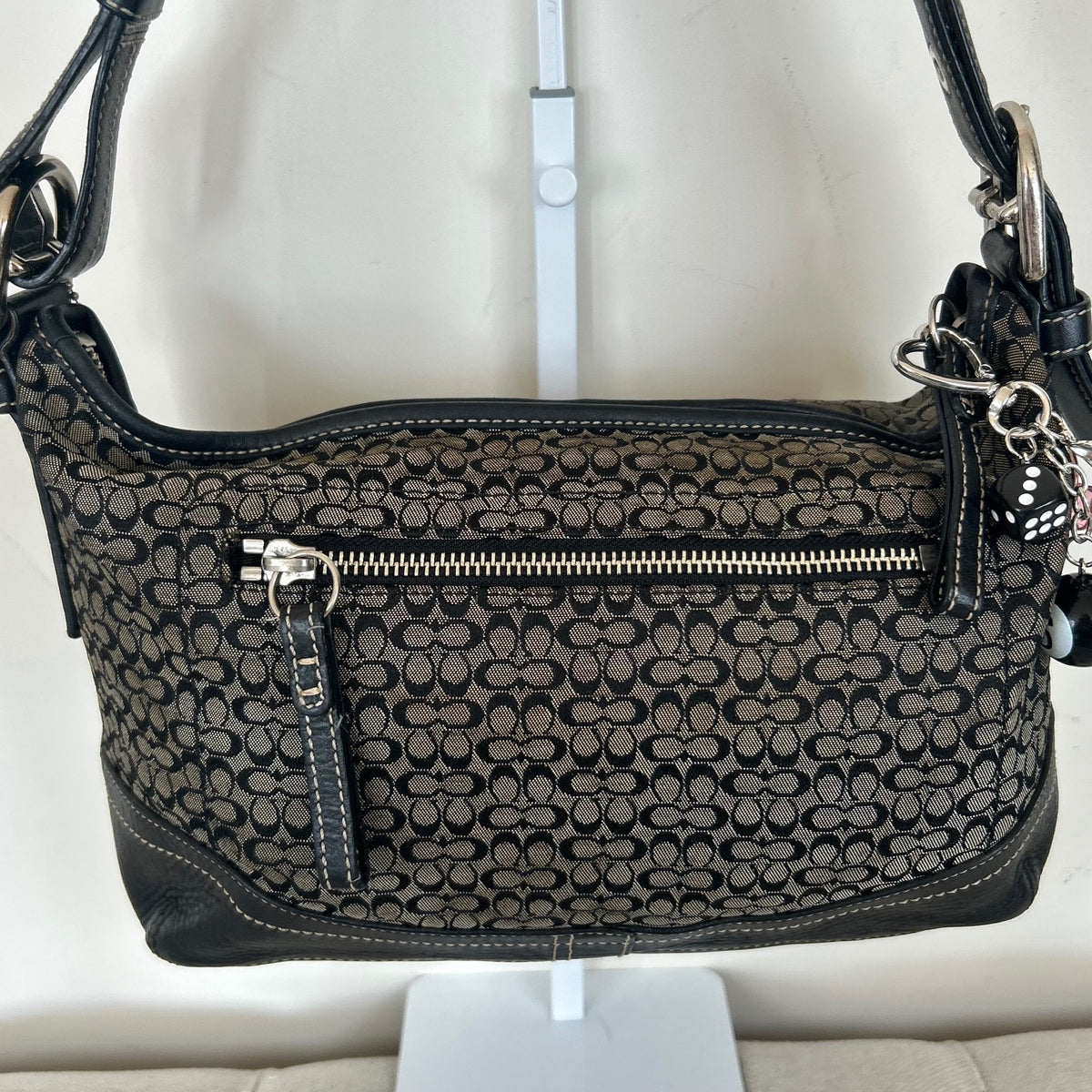 Coach Black Monogram Convertible Shoulder Bag K0726-F10945