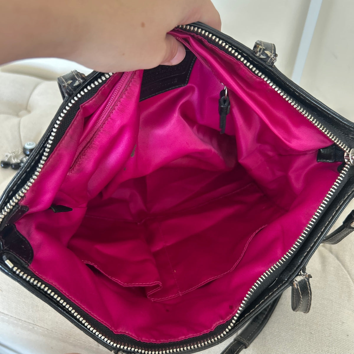 Coach Purple Black Plaid Tote Shoulder Bag H1194-F17712