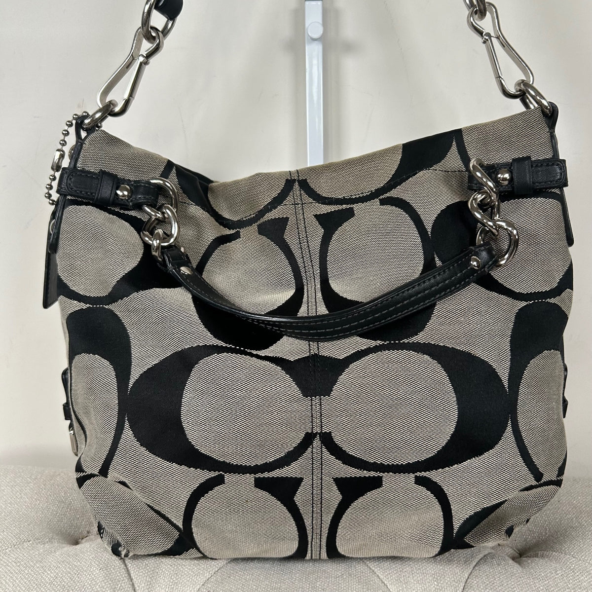 Coach Black Monogram Canvas Convertible Shoulder Bag G0971-14473