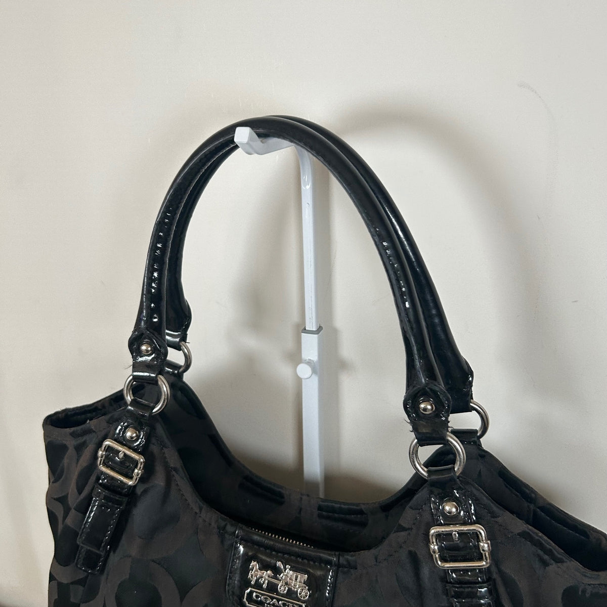 Coach Black Signature Monogram Shoulder Bag J1171-18649