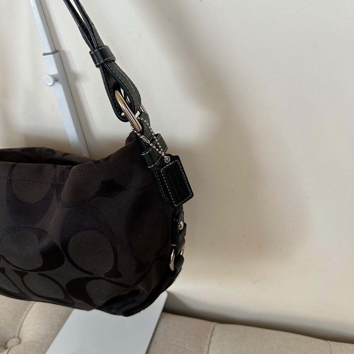 Coach Black Monogram Convertible Shoulder Bag F1194-F15068