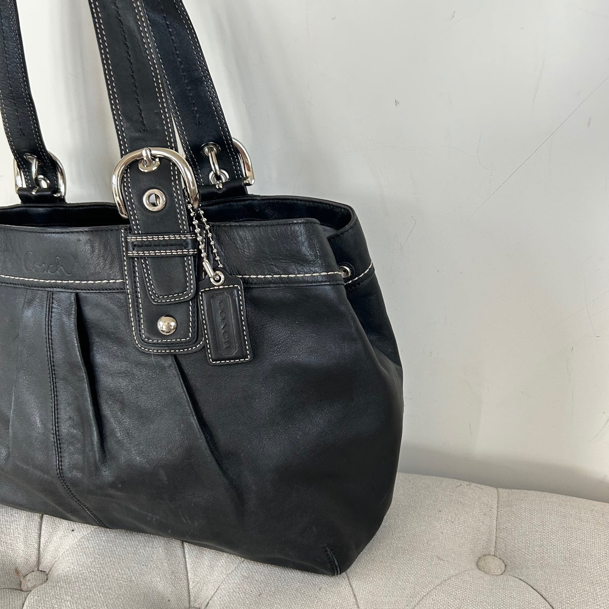 Coach Black Leather Soho Tote Shoulder Bag J0972-F13733
