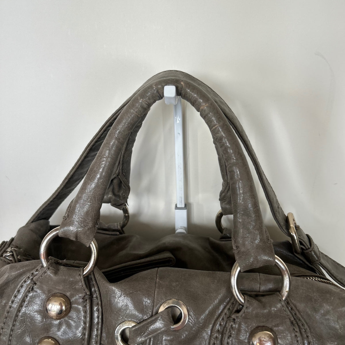 Guess Grey Laced Leather Handbag Shoulder Bag