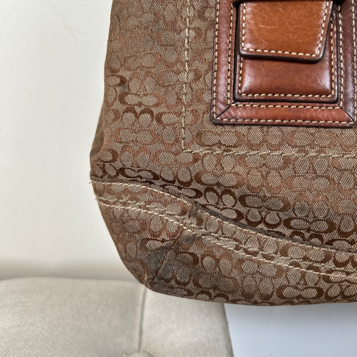 Coach Brown Monogram Soho Tote Shoulder Bag C0867-F12310