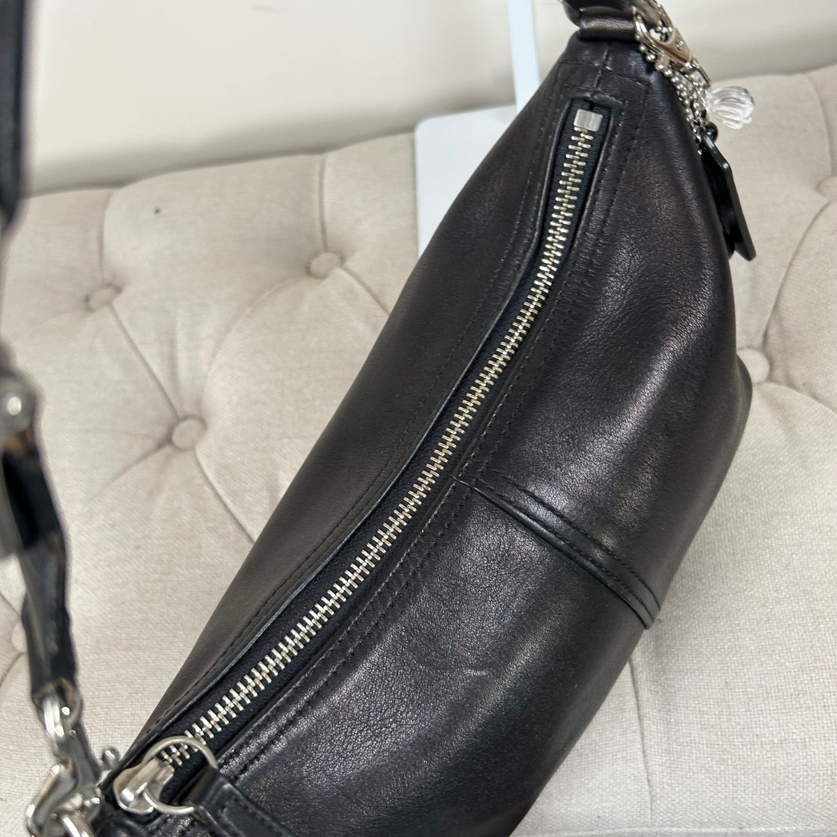 Coach Black Leather Mini Shoulder Bag Handbag H23-9596