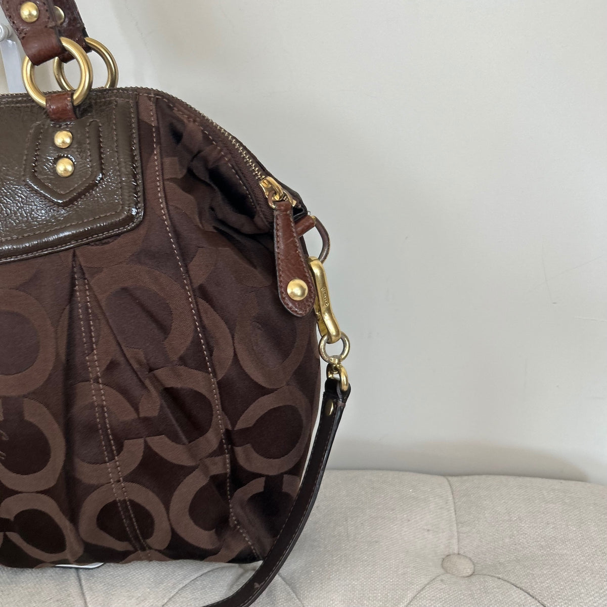 Coach Brown Monogram Ashley Shoulder Bag H0968-14335