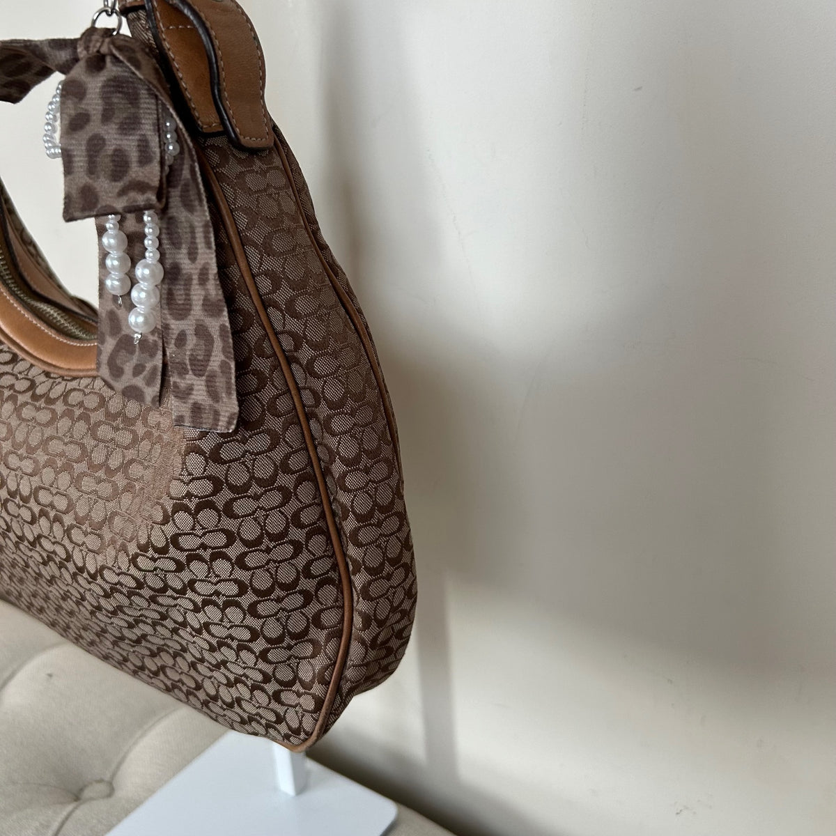 Coach Brown Signature Monogram Ergo Shoulder Bag K2K-6343