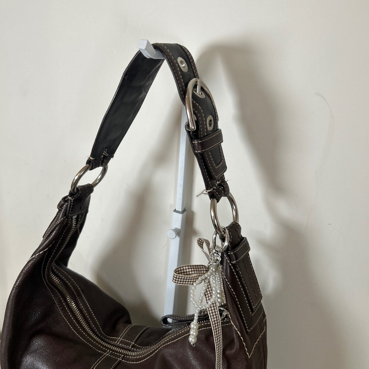 HiCoach Large Brown Leather Hobo Bag H0669-10032