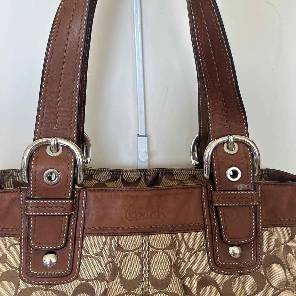 Coach Brown Monogram Signature Tote Shoulder Bag F0932-F13742