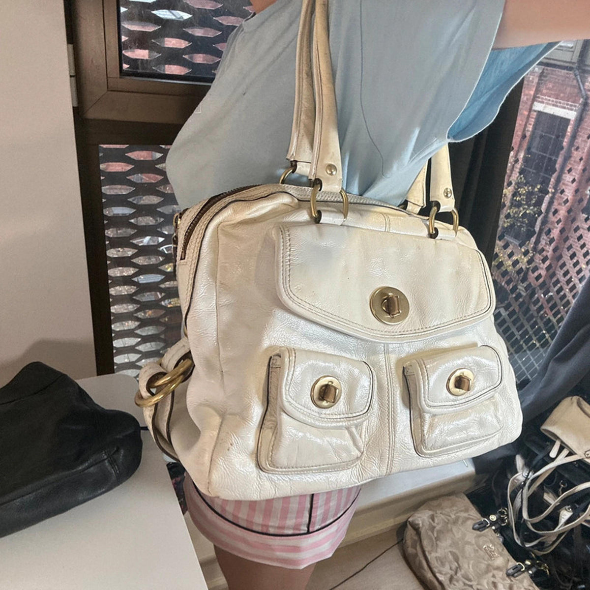 Coach Legacy Archive Peyton White Leather Handbag K0969-F13051