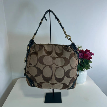 Coach Tan Brown Signature Carley Hobo Bag E0773-10620