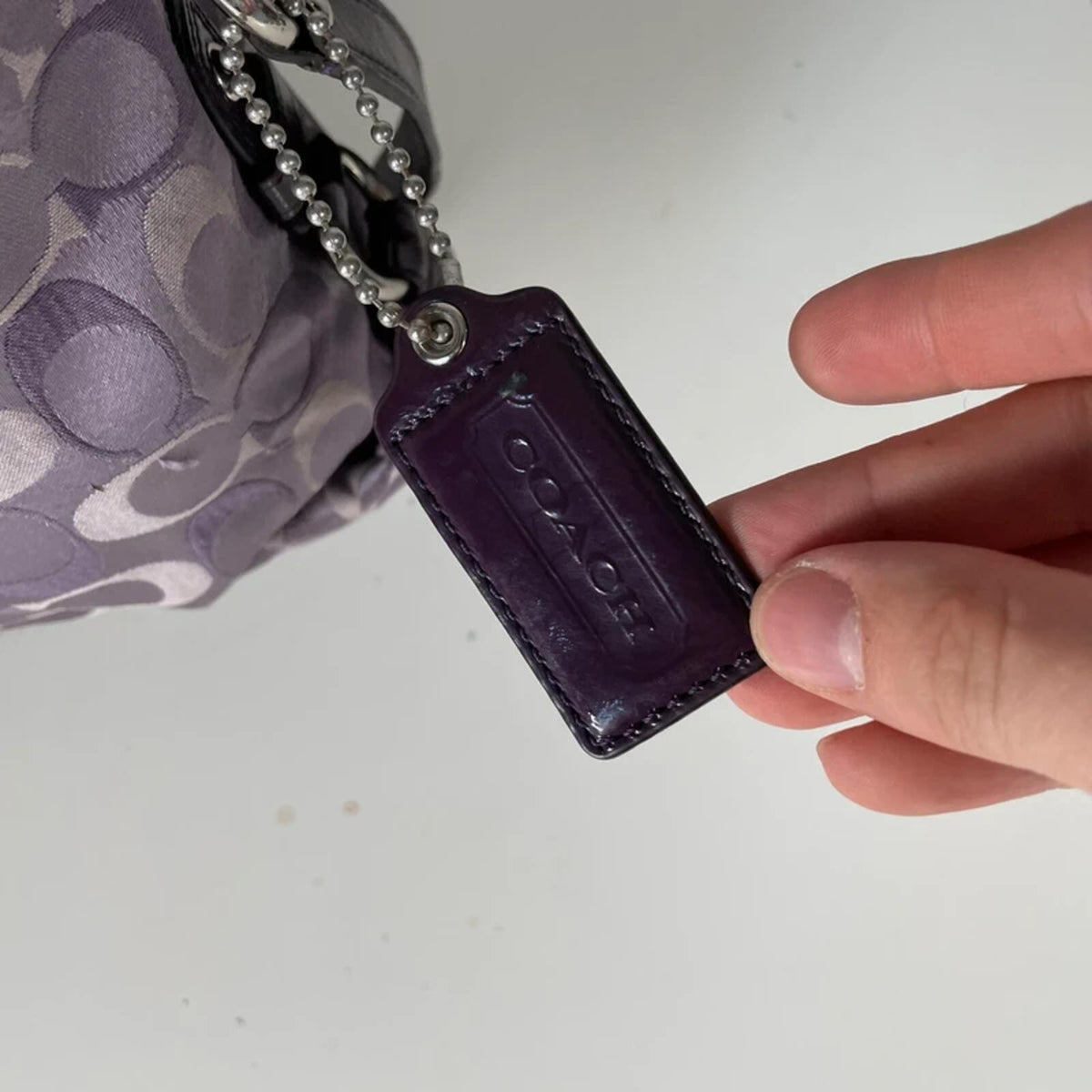 Coach Ashley Large Purple Lilac Signature Monogram Shoulder Bag L1175-F18450