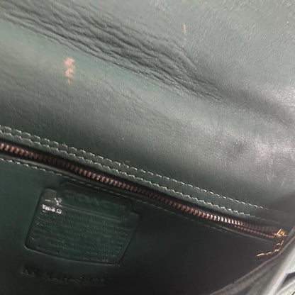 Vintage Coach Green Cross Body Leather Handbag