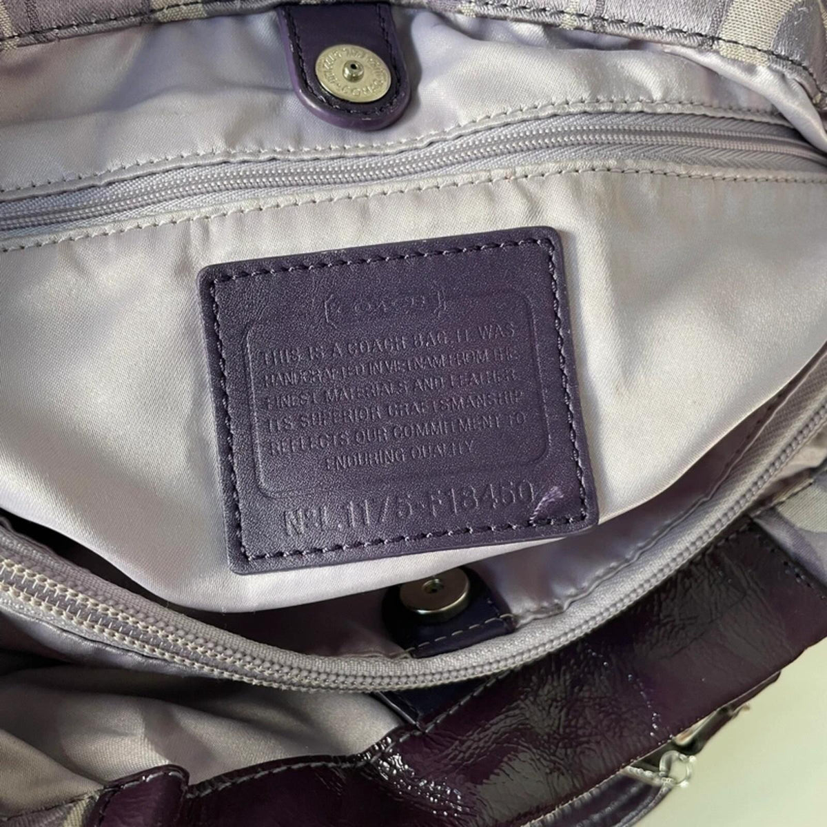 Coach Ashley Large Purple Lilac Signature Monogram Shoulder Bag L1175-F18450