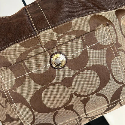 Coach Brown Canvas Signature Shoulder Bag