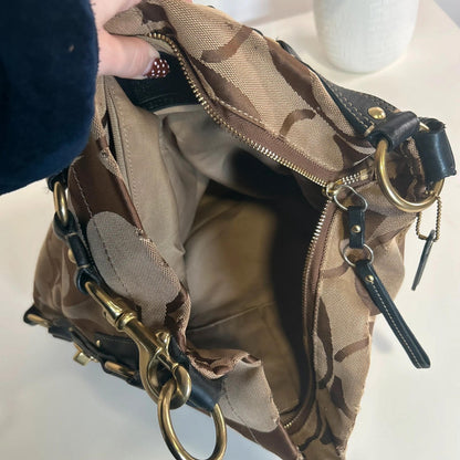 Coach Tan Brown Signature Carley Hobo Bag E0773-10620
