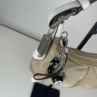 Coach Green Nylon Leather Hobo Shoulder Bag J3K-6671