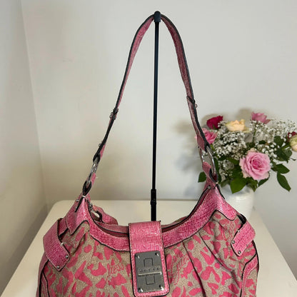 Rare Vintage 2000s Guess Pink Cheetah Print Handbag