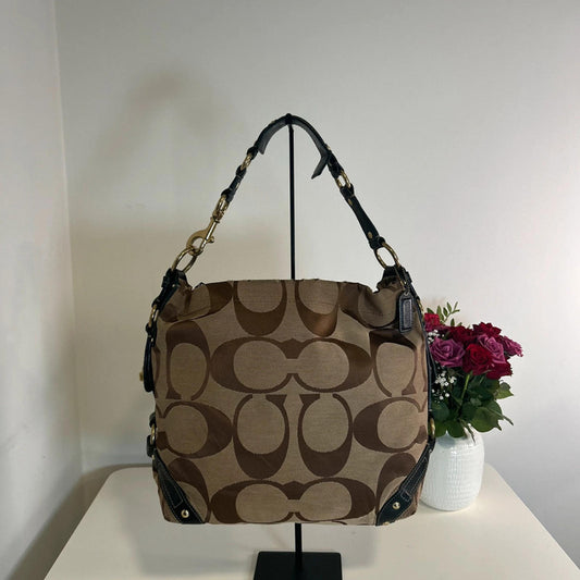 Coach Tan Brown Signature Carley Hobo Bag E0773-10620