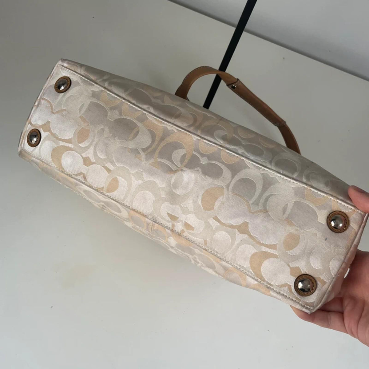 Coach Penelope Beige Signature Monogram Shoulder Bag E1076-F15120