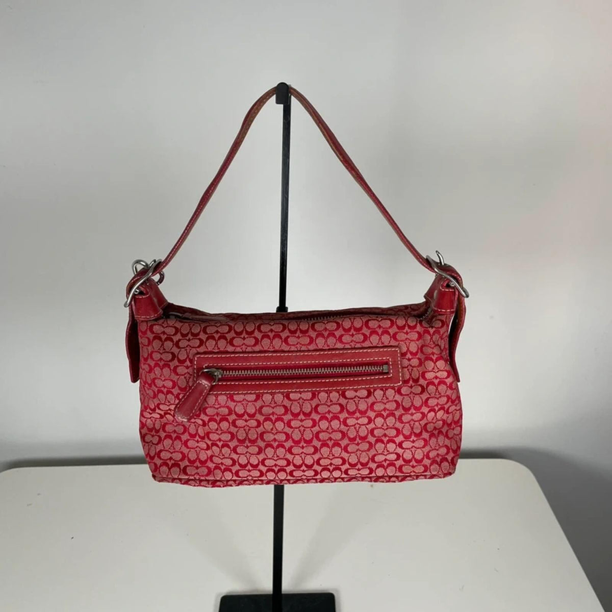 Vintage Y2K Coach Red Signature Shoulder Bag M2K-6332