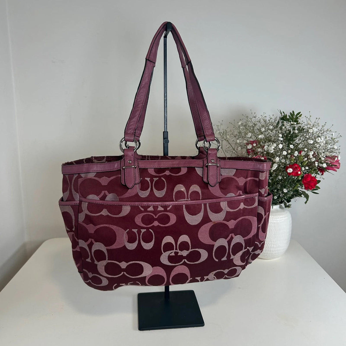 Coach Signature Burgundy Vintage Shoulder Bag H1260-F20444