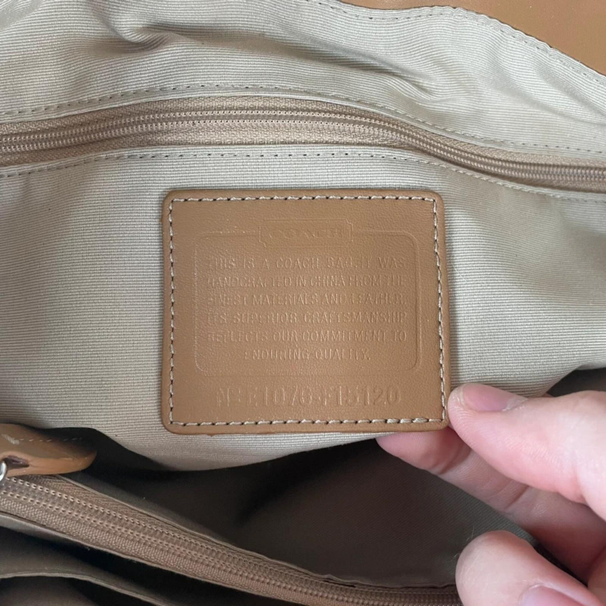 Coach Penelope Beige Signature Monogram Shoulder Bag E1076-F15120