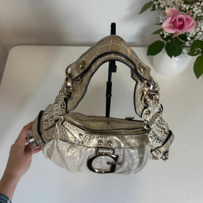 Guess Gold and Beige Handbag