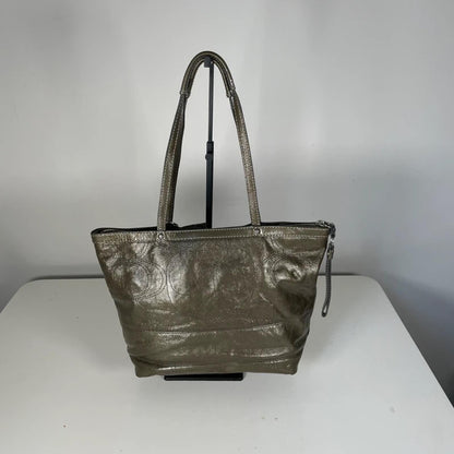 Coach Green Khaki Patent Leather Shoulder Bag Y2K E1093-F15142