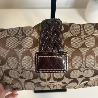Coach Signature Soho Signature Flap Shoulder Bag Brown Canvas K05Q-6314