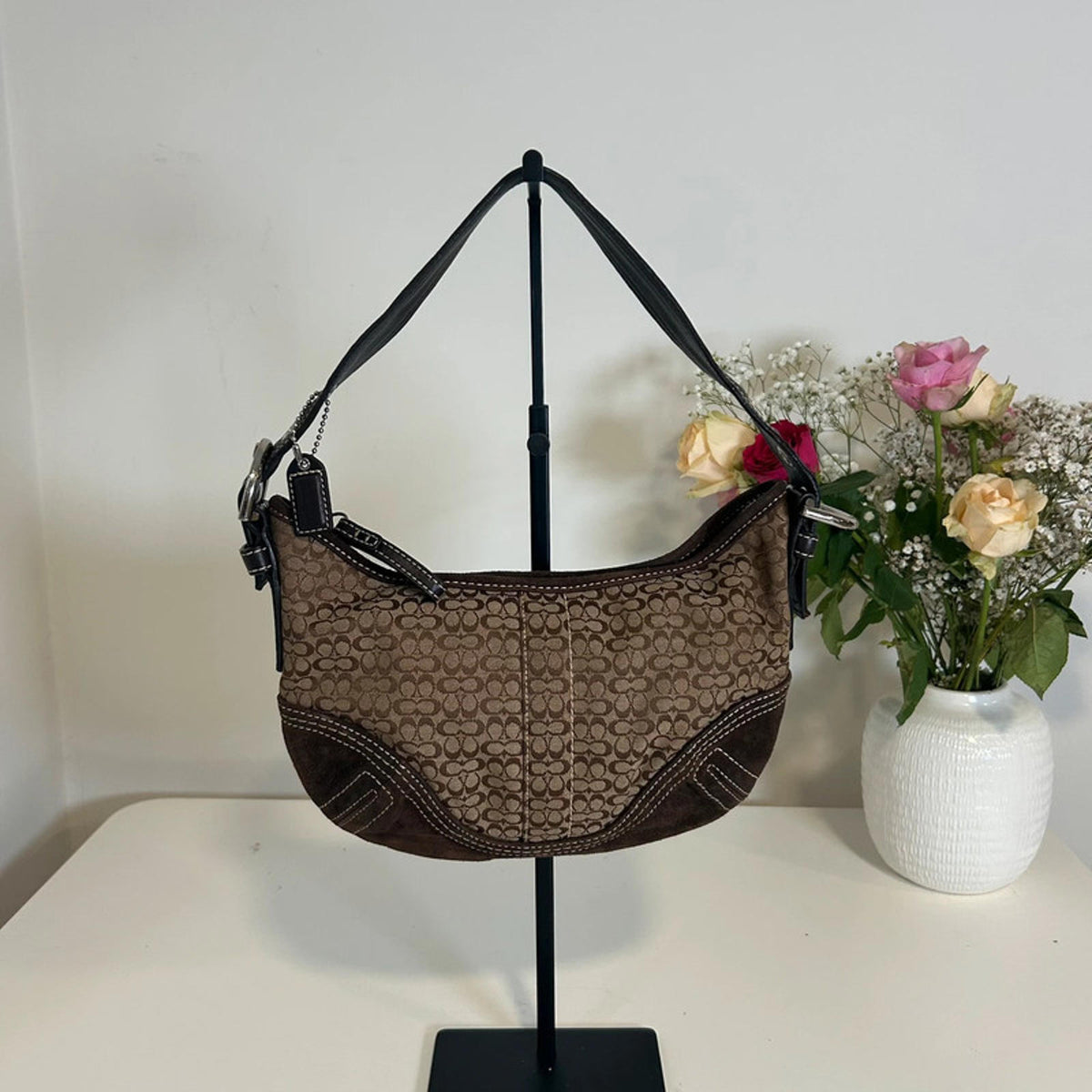 Coach Brown Soho Hobo Signature Logo Handbag G052-2154