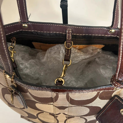 Vintage Y2K Coach Signature Stripe Brown Handbag JO668-10125